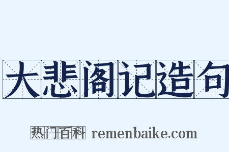 大悲阁记造句是什么意思的图片